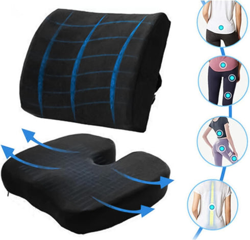 Genrico Office Chair Back Cushion,Memory Foam Cushion for Lumbar,Driver Back Support Pillow | For Home School Car SUV