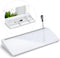 Varhomax Glass Desk Whiteboard with Built-in Mirror, Desktop Dry Erase Board with Storage for Home and Office