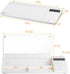 SELEAD Desktop Glass Whiteboard with Calculator & Built-in Mirror, Dry Erase White Board Computer Pad with Organizer