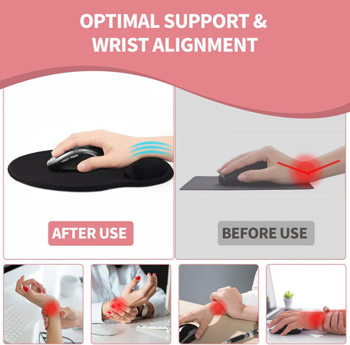 Ergonomic Gel Mouse Pad with Wrist Support, Comfortable Computer Mouse Pad for Laptop, Pain Relief Mousepad with