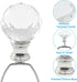 Rierdge 2 Pack 1-3/4 Inches 1/4-27 Crystal Lamp Finial Cap Knob - Elegant Diamond-Textured Glass Topper with Polished