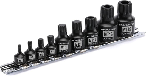 MIXPOWER Low Profile Impact Triple Square Bit Socket Set, Solid One Piece