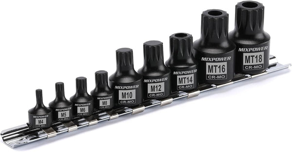 MIXPOWER Low Profile Impact Triple Square Bit Socket Set, Solid One Piece