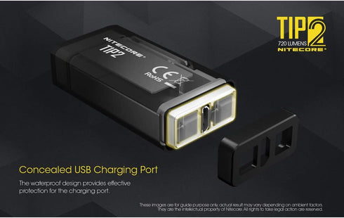 2 (TIP2) 720 Nitecore TIP Keychain Flashlight, Lumen LED High Lumen USB Rechargeable for EDC Pocket with LumenTac