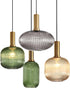 Debbte 5.1 Inches) Industrial Vintage Glass Pendant Lighting Brass Finish Modern Retro Drop Ceiling Light Hanging Lamp