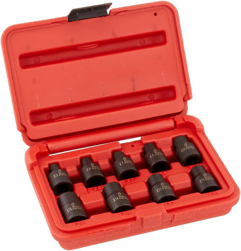 Sunex International 3670SE 9 Pc. External Torx Socket Set, E5 thru E16