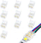 LightingWill RGB LED Connectors 4Pin 10mm, 10 PCS Strip to Wire Connector Transparent
