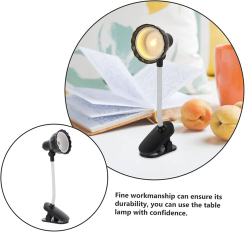 VOSAREA Mini Clip LED Desk Lamp Delicate Micro Clamp Light for Reading Bedroom Dorm Students Portable Table Lighting