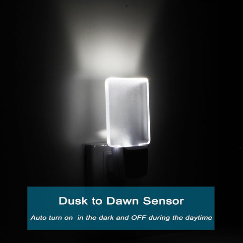2 Pack LED Night Light with Dusk to Dawn Sensor - Cool White Illumination