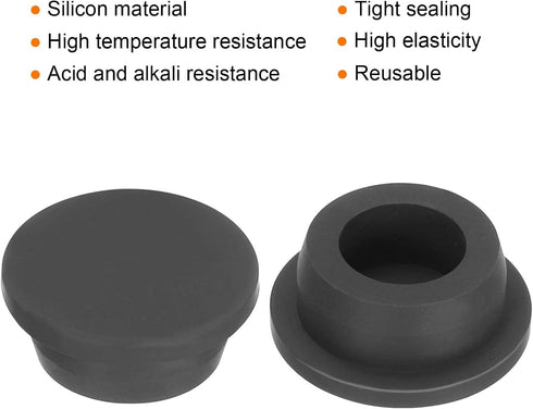 uxcell High Temp Silicone Plug Mount, Dia 26mm/1.02 inch T Shaped Rubber Stopper, Pack of 2