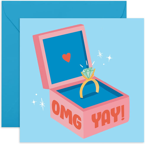 CENTRAL 23 Happy Engagement Card, 5.7 x 5.7 inches, Eco-Friendly, Includes Envelope, Made in UK
