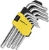 Torx Hex Key Allen Star Wrench Set, Short Arm Security Torx End Holes, 9 Pieces with Storage Case T10-T50
