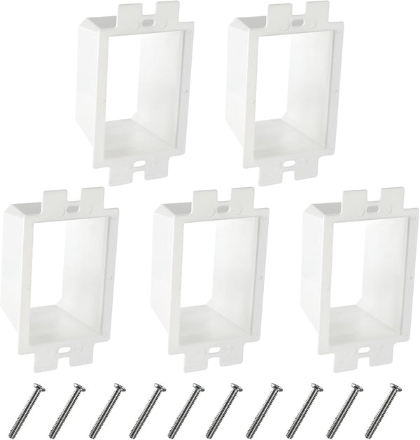 5PCS BE1-2 Electrical Outlet Box Extenders, 1 Gang Electric Box Extender with 10PCS Screws
