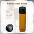 2 Dram Amber Glass Vials, Small Liquid Sample Vial,17X60 mm 8ml Borosilicate Glass Empty Vials with Caps, 15-425 Black Screw Caps with PE Liner, Pack of 20