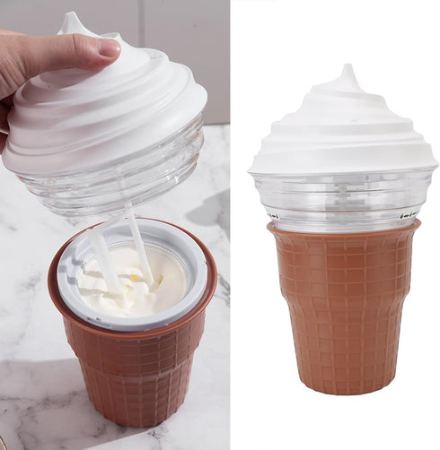 Frozen Ice Cream Maker, Ice Cream and Yogurt Machine with Recipe Manual, for Homemade Sorbets Milkshakes