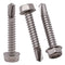 #8 x 1-1/2" Hex Washer Head Self Drilling Screws, 100 Pack, 410 Stainless Steel Sheet Metal Screws