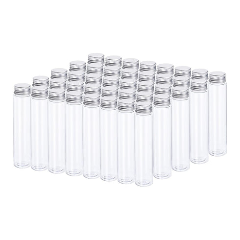 PATIKIL 40Pcs 110ml Plastic Test Tubes with Screw Caps, 155x33mm Tubes for Scientific Experiments and Party Decoration