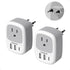 2 Pack European Travel Plug Adapter, TESSAN US to Europe Plug Adapter