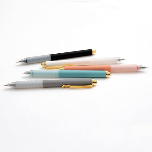 Linbsunne 1mm Medium Point Ballpoint Pens, Black Ink Work Pen with Soft Grip, Retractable, Gold Clip (6 count)