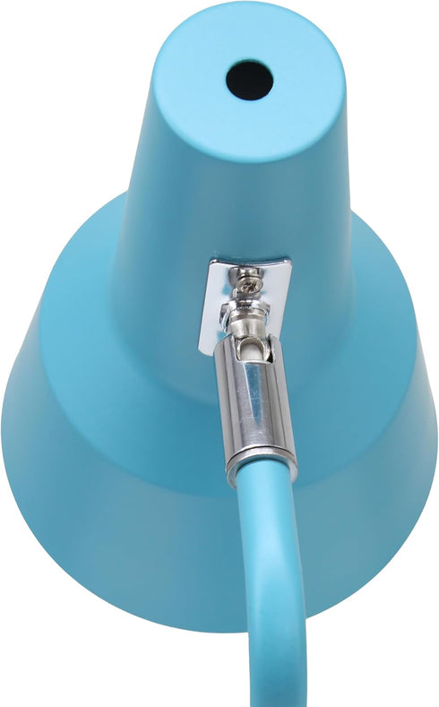 LD1072-CYN 15.2" Simple Designs Sleek Essentials Metal Cone Shade Desk Lamp with Adjustable Shade and Dual USB Ports