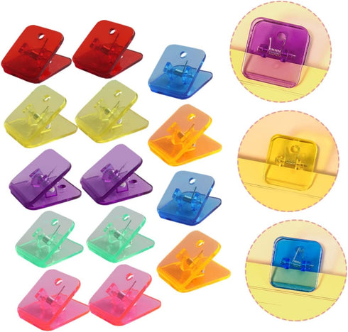 STOBOK 14pcs Transparent Folder Decorative Binder Decked Accessories Black Binder Metal Paper Clamps Utility Paper Clamp Plastic Paper Clamp Work Accessory Office Supply Sealing Clip Bill by STOBOK