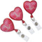 Specialist ID Heart Shaped EKG Badge Reels - 3 Pack, Retractable Cardiac Badge Reel with Alligator Swivel Clip for