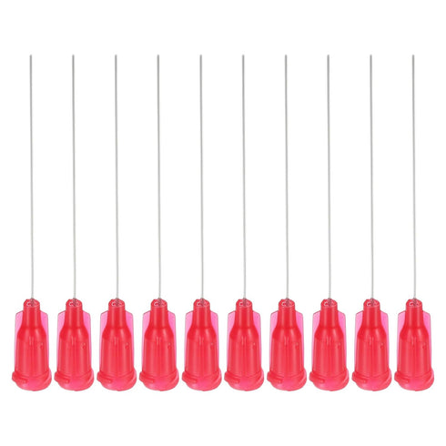 PATIKIL 25Ga x 2 Inch Dispensing Needle Tips, 100Pcs Blunt Tips with Luer Lock for Glue Oil Applicator, Rose Red