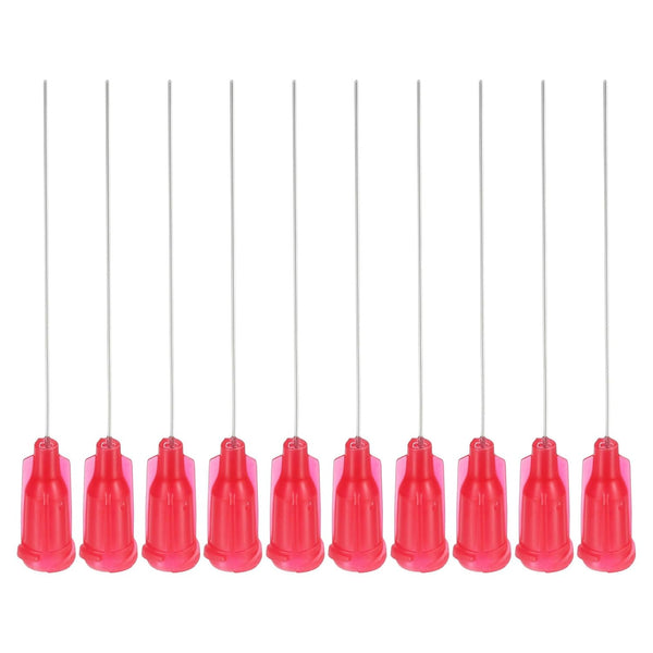 PATIKIL 25Ga x 2 Inch Dispensing Needle Tips, 100Pcs Blunt Tips with Luer Lock for Glue Oil Applicator, Rose Red