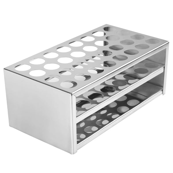 stonylab 32-Hole Stainless Steel Test Tube Rack, Acid-Alkali Resistant Holder for Laboratory Use