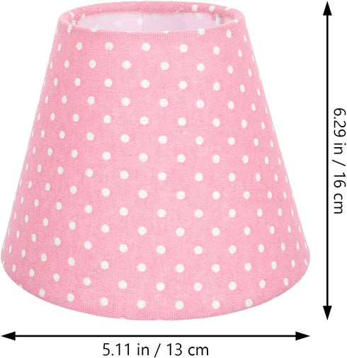 6.29 Inch Totority Polka Dot Cloth Lampshade Round Small Lamp Cover Soft Light Diffuser for Bedside Floor Wall Lamps