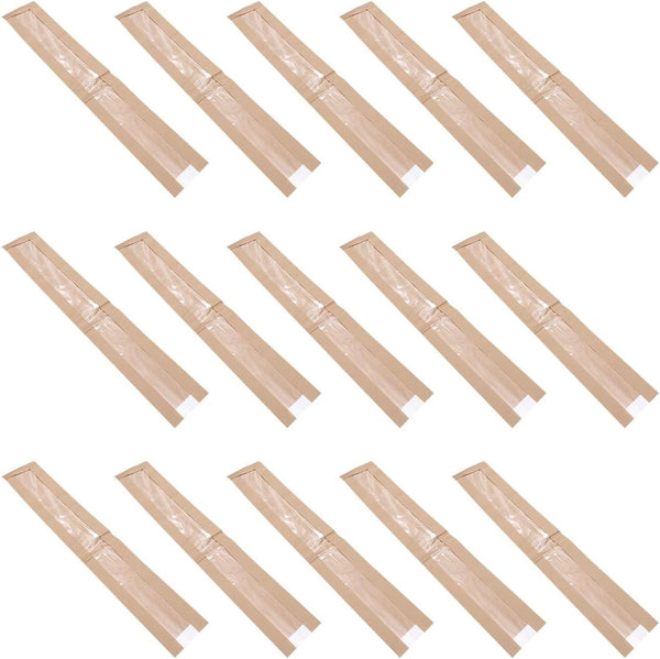 25pcs Kraft Paper Bread Bags with Window Long Brown Food Storage Bags