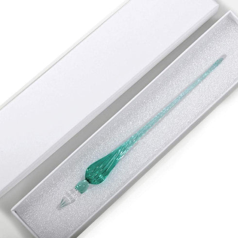 molshine Handmade Glass Dip Pen, Crystal Calligraphy Pen, Writing Drawing Decoration Gifts, Ice Green