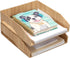 MobileVision 2 Pack Stackable Bamboo Paper Tray, Office Organizer for Files, Documents, Letter Sorter, and Magazine