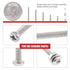 Hilitchi 300-Piece M2 Phillips Pan Head Screws, Bolt Nut Lock Flat Washers Assortment Kit, 304 Stainless Steel