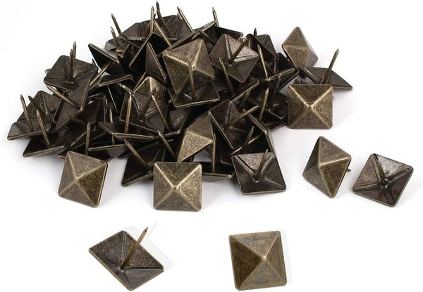 Antique Upholstery Nails Decorative Tacks for DIY Projects, Jewelry Boxes, Drawer Repair, 50Pcs-Bronze (0.46"x0.7")