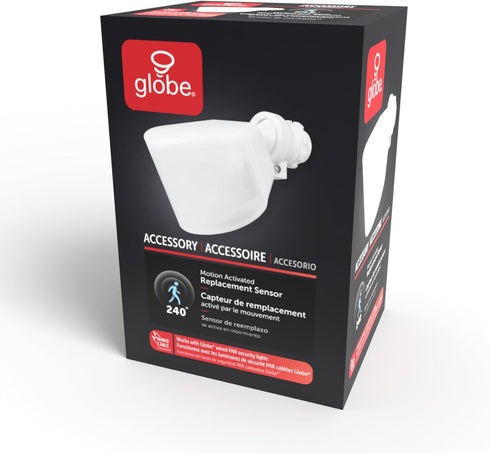 Globe Electric Wired Motion Sensor Flood Light Replacement for Outdoor Security