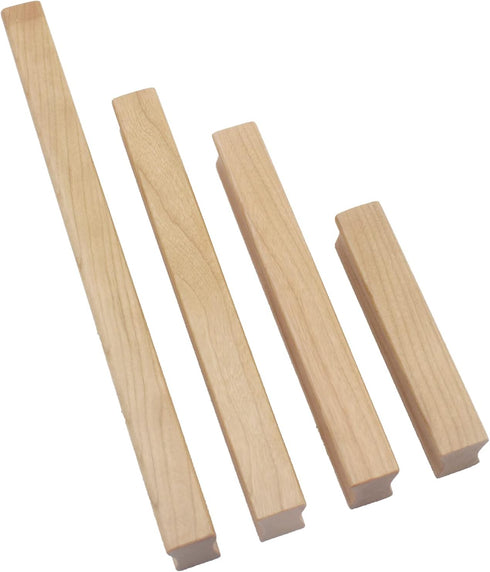 4PCS Closet 96mm/3.8''Hole Wooden Pull Handle, Solid Wood Dresser Wardrobe Door Pull,Cupboard Cabinet Bedside Table