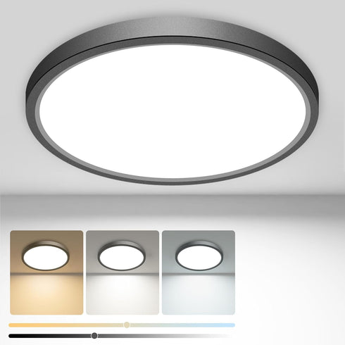 1PACK Flush Mount LED Ceiling Light Fixture, 6.5 Inch 12Watt, Dimmable & 3 Color Selectable, Low Profile Ceiling Lamp