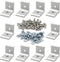 10 Sets 1" x 1" Aluminum Extrusion Profiles Corner 1010 Series Angle Bracket Connector with M6 T Slot Nuts
