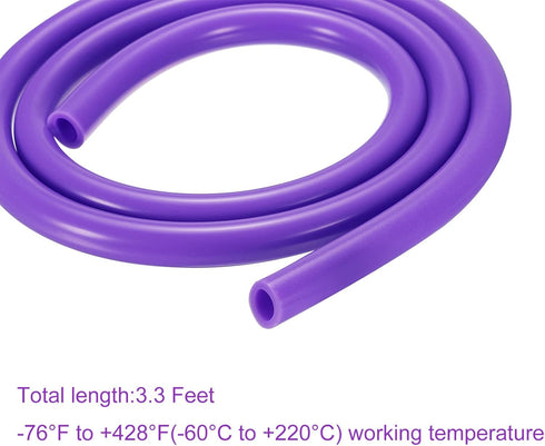 DMiotech 5/16"(8mm) ID 1/2"(12mm) OD 3.3 Feet Silicone Tube, Purple Industrial Silicone Tubing for Water Air Pump