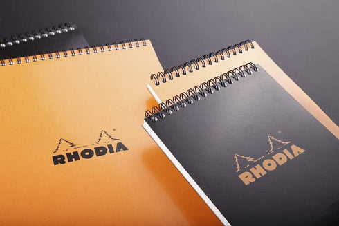 Rhodia Wirebound Notepad - Lined, 80 Sheets, Black Cover, 6 x 8 1/4 - Pack of 1