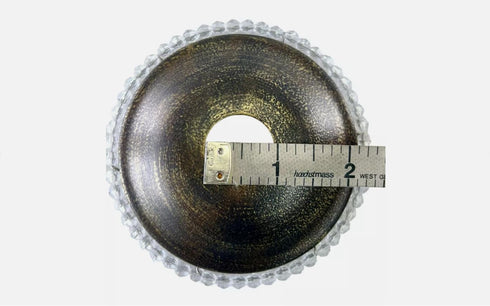 Generic 4 0.4 1" 7 x Wall Sconce BOBECHE Beaded Edge Hole Silver Connector Pin Brown