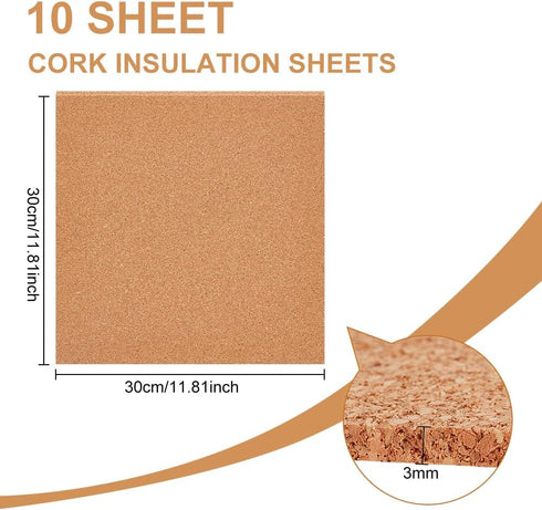 BENECREAT 8 Pack 12x12 Inch Cork Board 3mm Thick Cork Board Tiles Square Cork Tiles Coaster Cork Sheets Tiles for Bulletin Boards, Wall Decoration, DIY Crafts by BENECREAT