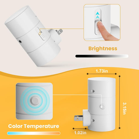 Dimmable 0-100LM 3 2 Pack VOLISUN Night Lights Plug into Wall, LED Nightlight with Dusk to Dawn Light Sensor
