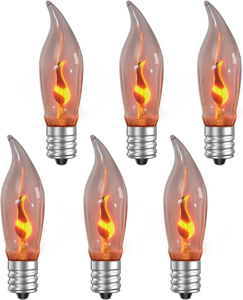 Hompavo Upgraded Flame Light Bulbs, Compact E12 Chandelier Base Candle Flickering Fire