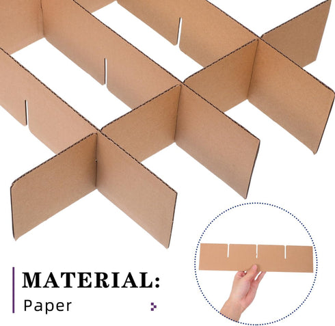 5-Pack 13.18x3.14 Inch MAGICLULU Cardboard Box Dividers, Carton Partition Inserts for Glassware Protection, Corrugated