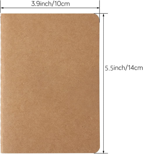EUSOAR Mini Notebook, A6 24 Pack 3.9"x 5.5" 60 Pages Soft Cover Lined Kraft Notebooks Journal, Mini Lined Memo Notepad Notebook Travel Journal Sketchbook, Students Office Subject Writing Diary