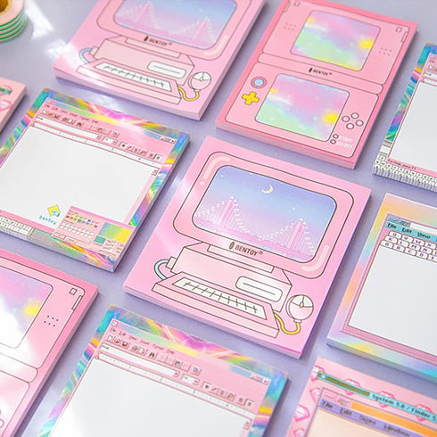 KOOBOOK Kawaii Planner Notebook - Cute Memo Pads with Computer Game Shape Design, 5 Styles, 50 Sheets/Pad