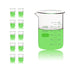 Utile 600ml Beaker Set, 10pcs of 20.3oz Thickening Grass Beakers, Borosilicate Glass with Printed Graduation