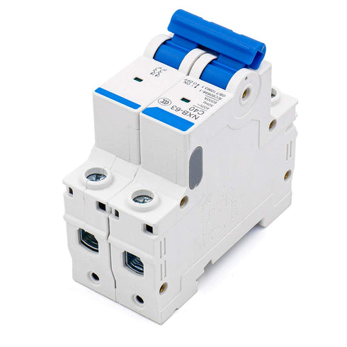 Baomain Low-Voltage Mini Circuit Breaker NXB-63(DZ47-63) C40, 40A 2 Pole 400V DIN Rail Mount